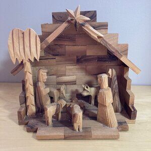 Olive Wood Nativity Made in Bethlehem